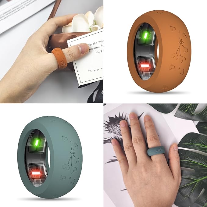 Upgrade Thick Protector Compatible with Oura Ring Gen 4/3, Samsung Galaxy Ring, Heart Shape Engraved Elastic Silicone Cover, Sturdy, Suitable for Gym, Training (L for 11-13) - Image 3