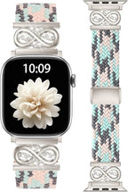 Dirrelo Braided Magnetic Stretchy Nylon Band Compatible for Apple Watch Bands Women 40/41/38/42/44/45/46/49mm, Designer Dressy Infinity Elastic Strap for iWatch Series 11 10 9 8 7 6 5 4 SE/Ultra 3 2 1 by Dirrelo