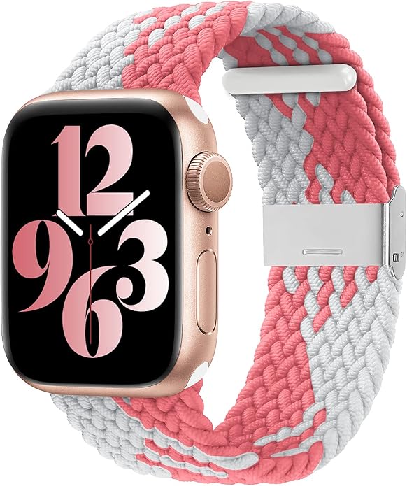 Bandiction Compatible with Apple Watch Bands 44mm 40mm 38mm 42mm 41mm 45mm 46mm 49mm, iWatch Bands Women Men,Stretchy Braided Solo Loop Elastic Sport Band for iWatch Ultra SE Series 11/10/9/8/7/6/5/4 by Bandiction