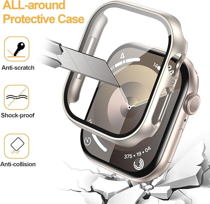 16 Pack Case for Apple Watch Series 11/10 46mm with Tempered Glass Screen Protector, Hard Ultra-Thin Scratch Resistant Bumper Protective Cover for iWatch Series 11/10 46mm Accessories - Image 2