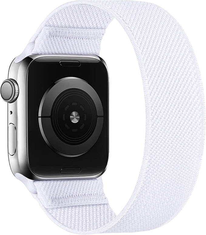 Stretchy Nylon Solo Loop Bands Compatible with Apple Watch 38mm 40mm 41mm 42mm 44mm 45mm 46mm 49mm Ultra 2 iWatch Series 11 10 9 8 7 SE 6 5 4 3 2 1 Strap,Sport Elastic Braided Women Men by ENJINER