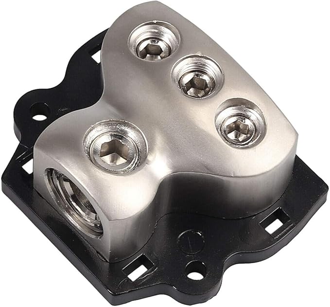 3 Way Power Distribution Block, 1x 0 Gauge in / 3X 4 Gauge Out Amp Power Distribution Ground Distributor Connecting Block for Car Amplifier Audio Splitter 2 Pack - Image 7