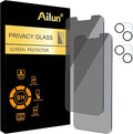 Ailun 2Pack Privacy Screen Protector for iPhone 14 Plus [6.7 inch] + 2 Pack Camera Lens Protector, Anti Spy Private Tempered Glass Film, Case Friendly, [9H Hardness] - HD by Ailun