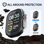 2 Pack Tempered Glass Case Compatible for Apple Watch Ultra 3 (2025) & Ultra 2 & Ultra 49mm, Hard PC Screen Protector Overall Protection Lightweight Scratch (Transparent(2-Pack), 49mm) - Image 5