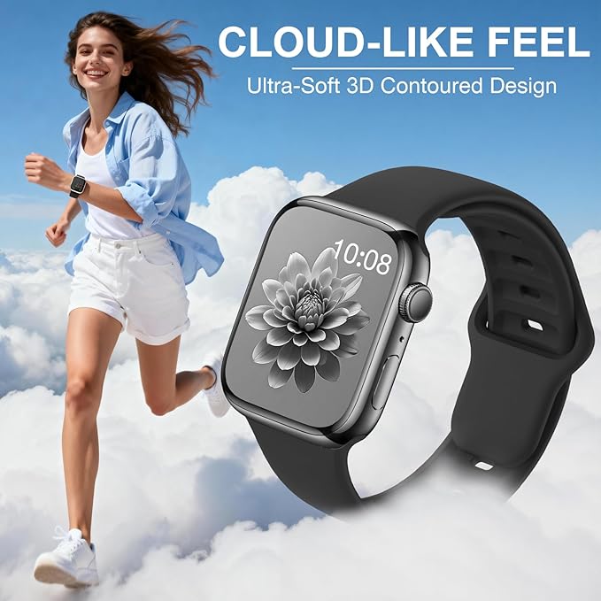 10 Pack Silicone Bands Compatible with Apple Watch 38mm 40mm 41mm 42mm 44mm 45mm 46mm 49mm Women Men, Soft Waterproof Replacement Wrist Sport Band for iWatch Series 11 10 9 8 7 6 5 4 3 2 1 SE Ultra - Image 5