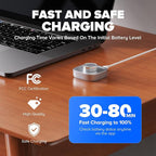 Ring Chager Compatible with Ou-ra Ring4, Fast Charge for Ou-ra Ring Gen 4 of Size 8, Charging Dock with USB-C Cable (Glossy Silver) - Image 4