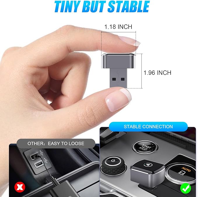 Car Play Wireless Adapter, Mini CarPlay Adapter for iPhone Plug & Play Lag-Free Wired to Wireless Multi-Device Voice Control for iOS 10+ & Cars - Image 7