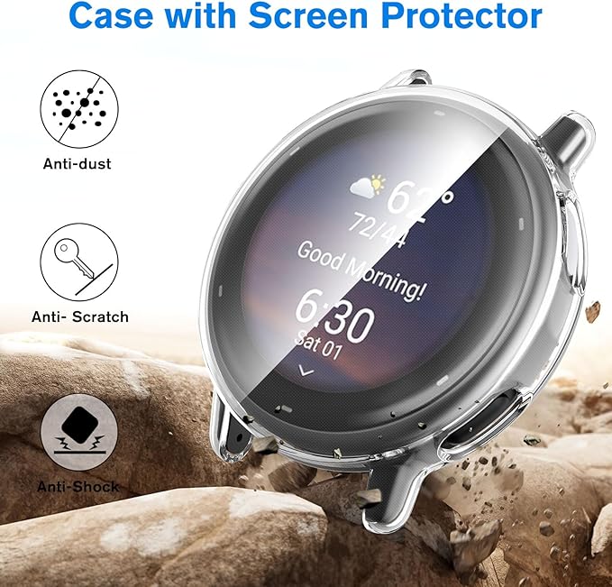 Fintie 3 Packs Screen Protector Case Compatible with Garmin Vivoactive 5, Soft TPU Plated Bumper Full Cover Protective Cases Scratch-Proof (Clear x 3) - Image 3
