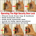 Prime-Line U 10826 Door Reinforcement Lock – Add Extra, High Security to your Home and Prevent Unauthorized Entry – 3” Stop, Aluminum Construction, Gold Anodized Finish (Single Pack) - Image 4