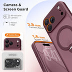 GolbinBox 360° Spin Magnetic Stand for iPhone 17 Pro Max Case, [Compatible with MagSafe] [Full Camera Protection] [16FT Military Drop Protection], Silm Translucent Matte Phone Case, Wine Red - Image 7