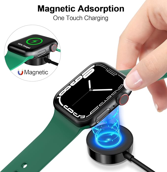   Magnetic Charging Cable for Apple Watch Charger,[USB C Port] Wireless Charging Cable Compatible with iWatch Series Ultra/10/9/8/7/6/SE/SE2/5/4/3/2[6.6FT/2M],Black - Image 5
