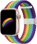 Bandiction Compatible with Apple Watch Bands 44mm 40mm 38mm 42mm 41mm 45mm 46mm 49mm, iWatch Bands Women Men,Stretchy Braided Solo Loop Elastic Sport Band for iWatch Ultra SE Series 11/10/9/8/7/6/5/4 by Bandiction