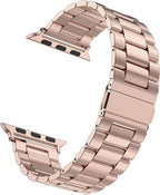 Compatible with Apple Watch Ultra 3/2/1 Band and Case, Stainless Steel Metal Chain with TPU Cover, Smart-Watch Link Bracelet Strap for men, Wrist-Band for i-Watch Ultra, 49mm, Rose-Gold - Image 3