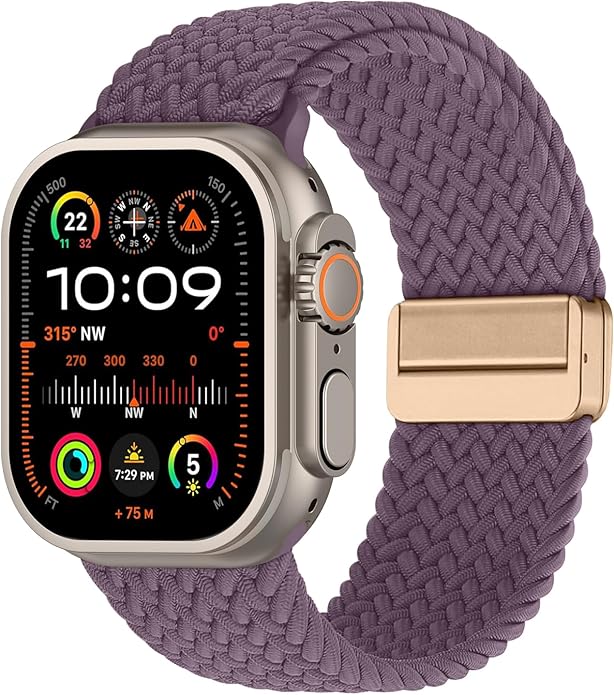 Braided Stretchy Band Compatible with Apple Watch Bands 38mm 40mm 41mm 42mm 44mm 45mm 46mm 49mm Women Men, Soft Nylon Solo Loop Magnetic Sport Strap for iWatch Series 11 10 9 8 7 6 5 4 3 2 1 SE Ultra by Unknown