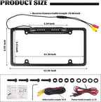 License Plate Backup Camera,170° Wide Angle License Plate Camera with LED HD Night Vision Design,Water Resistant Back up Cameras for Cars for US Licenses Plates,Cars,SUVs - Image 2