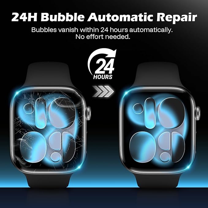 JULK 6-Pack for Apple Watch Series 11 Screen Protector 42mm, Flexible Film Non-Bubbles Soft TPU Face Screen Protector for iWatch 11(2025)/10 42mm, Touch Sensitive, HD Transparent - Image 4