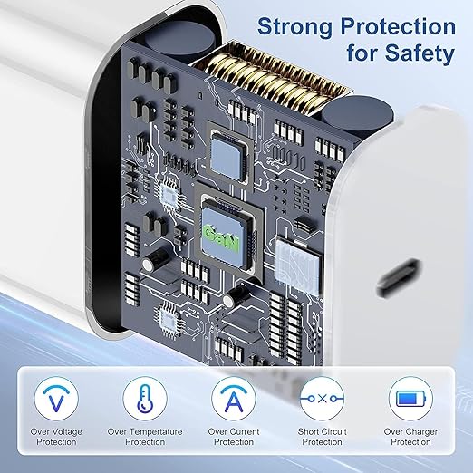 iPhone 17 16 15 Charger Block and 6ft Type C to C Cable Cord Long, 20W USB C Fast Charging Plug for Apple iPhone 17 Pro Max/17 Air/16 Pro Max/16 Plus/15 Pro/15/AirPods/iPad/Mini Wall Cube Brick Box - Image 3