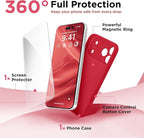 GolbinBox Magnetic for iPhone 17 Pro Max Case, Compatible with MagSafe, [Full Camera Protection] [Screen Protector], Silicone Shockproof Phone Cover with Anti-Scratch Microfiber Lining, Red - Image 7