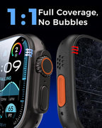 Smiling 3 Pack Screen Protector Compatible with Apple Watch Ultra 3/Ultra 2/Ultra 49mm and Auto-alignment Installation Frame, Anti-Scratch Tempered Glass Screen Protector, Bubble Free, Touch Sensitive - Image 5