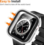 Amizee 2 Pack Compatible with Apple Watch Case SE 3/2/1 Series 6/5/4 44mm with Built-in Screen Protector, Ultra-Thin Hard PC Straight Edge Anti-Scratch Protective Cover for iWatch (Matte Silver) - Image 3