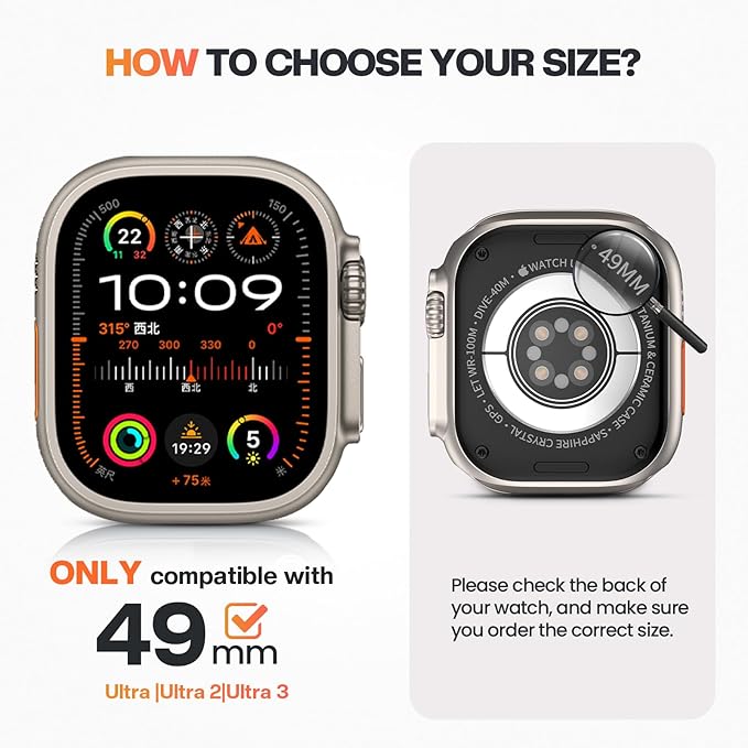 Goton 2-Pack for Apple Watch Ultra 3/2/1 Screen Protector Case 49mm, Waterproof PC Bumper with Tempered Glass for iWatch 49 mm, 360° Full Cover, Shockproof Scratch-Resistant, Easy Install - Image 2
