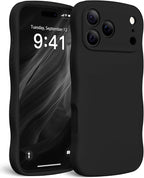 Magnetic for iPhone 17 Pro Max Case, [Full Camera Protection][Compatible with MagSafe] Cute Wave Frame Silicone Shockproof Protective Phone Case for iPhone 17 Pro Max 6.9", Black by SUYDANBOX