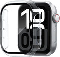 2 Pack Case for Apple Watch Screen Protector, Hard PC Case with Tempered Glass Protective Cover Guard Bumper, Slim Apple Watch Cover for iWatch Series 11 Series 10 - Clear/Clear 46mm by FoamiaCaseforAppleWatch