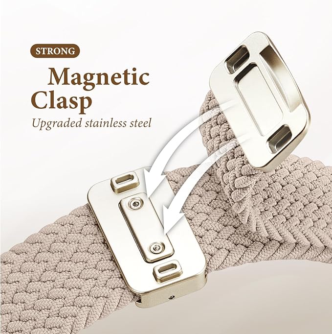Braided Stretchy Bands with Magnetic Clasp Compatible for Apple Watch Band 38mm 40mm 41mm 42mm 44mm 45mm 46mm 49mm Women Men, Nylon Sport Solo Loop for iWatch Series 11 10 9 8 7 6 5 4 3 Ultra 3 2 1 SE - Image 3