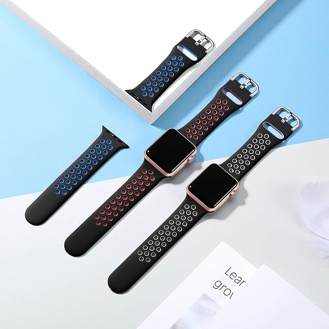 Lerobo 3 Pack Compatible with Apple Watch Bands 45mm 44mm 46mm 42mm 49mm for Women Men,Soft Silicone Replacement for iWatch Ultra SE 3 2 Bands Series 11 10 9 8 Series 7 6 5 4 3 2 1 - Image 7