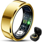 Smart Ring for Women Men Fitness Tracker with Blood Pressure,Heart Rate,Sleep Monitoring,Step Counting,for iPhone and Android,Waterproof smart blood pressure monitor,No Subscription Fees,Gold 8 size by vvituaC