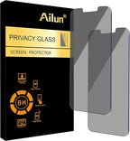 Ailun Privacy Screen Protector for iPhone 14 Plus/iPhone 13 Pro Max [6.7 Inch Display] 2 Pack Anti Spy Private Tempered Glass[2 Pack] by Ailun