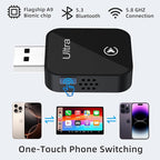 Mini Wireless Carplay Adapter for iPhone - Carplay Wireless Adapter Car Play Bluetooth, Compatible with iPhone iOS 10+, [One-Touch Phone Switching] Black - Image 3