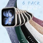 SNBLK 6 Pack Floral Engraved Bands Compatible with Apple Watch Bands 40mm 41mm 42mm 38mm 44mm 45mm 46mm 49mm Women Men, Silicone Flower Pattern Strap for iWatch Series 11 10 Se Ultra 9 8 7 6 5 4 3 2 1 - Image 8