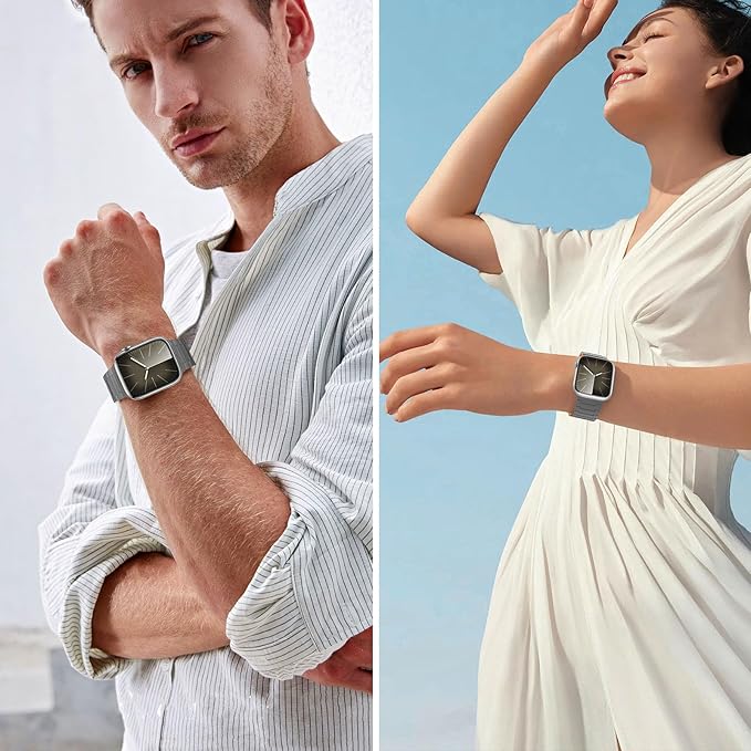 Bisikor Magnetic Bands Compatible with Apple Watch Band 49/46/45/44/42/41/40/38mm Men Women Silicone Sport Wristband for iWatch Ultra SE Series 11 10 9 8 7 6 5 4 3 (38/40/41/42, Grey/Orange) - Image 7