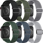 Lerobo 6 Pack Braided Bands Compatible with Apple Watch 44mm 45mm 42mm 49mm 46mm 41mm 40mm 38mm Women Men Stretchy Nylon Solo Loop Sport Strap for iWatch Ultra SE 3/2/1 Series 11 10 9 8 7 6 5 4 3 2 1 by Lerobo