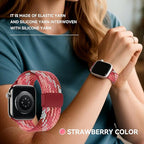 Braided Stretchy Band Compatible with Apple Watch Band 38mm 40mm 41mm 42mm 44mm 45mm 46mm 49mm Women Men, Adjustable Nylon Elastic Magnetic Clasp Strap for iWatch Series 10 9 8 7 6 5 4 3 2 1 SE Ultra - Image 5