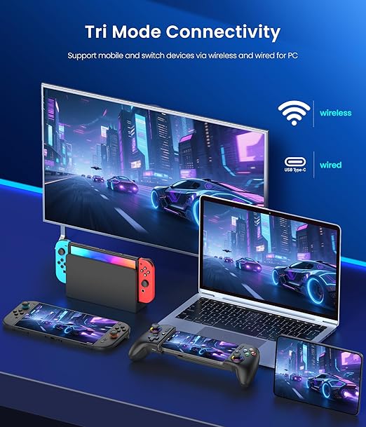 Mocagen Swicth Controllers for Nintendo Switch 2/1/Oled/iPhone/Android Handheld Gaming with Hall Effect Joysticks & Triggers, RGB Light, Programmable, Turbo, Mac Game - Image 6