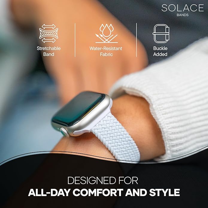 Solace Bands Imperium Adapt Wide Adjustable Nylon Braided Watch Band - Compatible with All Apple Watches - Solace Apple Watch Bands for Women & Men - Smart Watches Band Series 11-1, Ultra, SE - Image 8