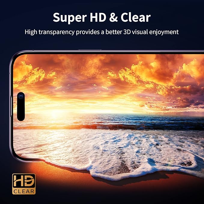 Fotbor for iPhone 13 Pro Max Screen Protector [3 Pack], iPhone 14 Plus Screen Protector Tempered Glass, Sensor Protection, Full Coverage Ultra Clear 6.7 Inch - Image 6