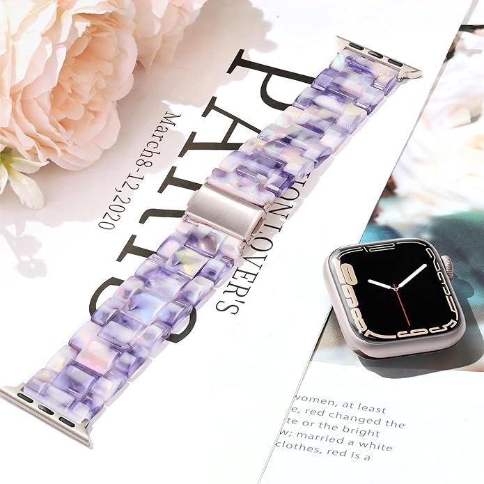 Light House Apple Watch Bands-Fashion Lightweight Resin iWatch Bands for Women Men 38mm/40mm/41mm/42mm(Series 11 10), 49mm/46mm/45mm/44mm/42mm(S 3 2 1), Compatible with Apple Watch Series 11 SE 10 9 8 7 6 5 4 3 Ultra - Image 6