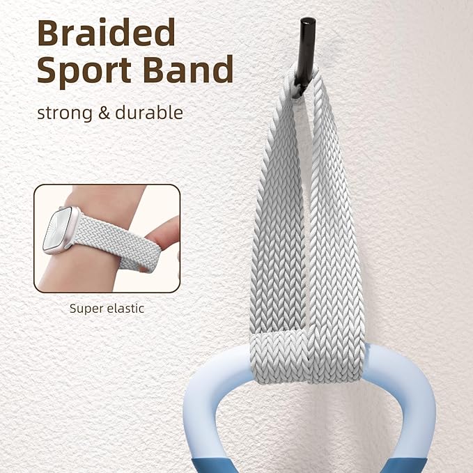 Braided Stretchy Bands Compatible with Apple Watch Bands 40mm 44mm 38mm 41mm 42mm 45mm 46mm 49mm Women Men, Soft Nylon Sport Strap with Magnetic Clasp for iWatch Series 11 10 9 8 SE 7 6 5 4 3 2 Ultra - Image 4