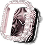 KADES Bling Case Compatible for Apple Watch Series 11/10 46mm, Sparkly Full Diamond Protective PC Bumper Cover, Rhinestone Frame for Women, 46mm-Original Pink by KADES