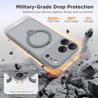 GolbinBox 360° Spin Magnetic Stand for iPhone 17 Pro Case, [Compatible with MagSafe] [Full Camera Protection] [16FT Military Drop Protection], Silm Translucent Matte Phone Case, Titanium Gray - Image 5