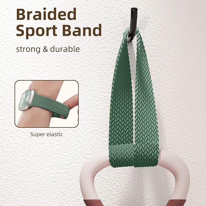 Braided Stretchy Bands Compatible with Apple Watch Bands 40mm 44mm 38mm 41mm 42mm 45mm 46mm 49mm Women Men, Soft Nylon Sport Strap with Magnetic Clasp for iWatch Series 11 10 9 8 SE 7 6 5 4 3 2 Ultra - Image 4