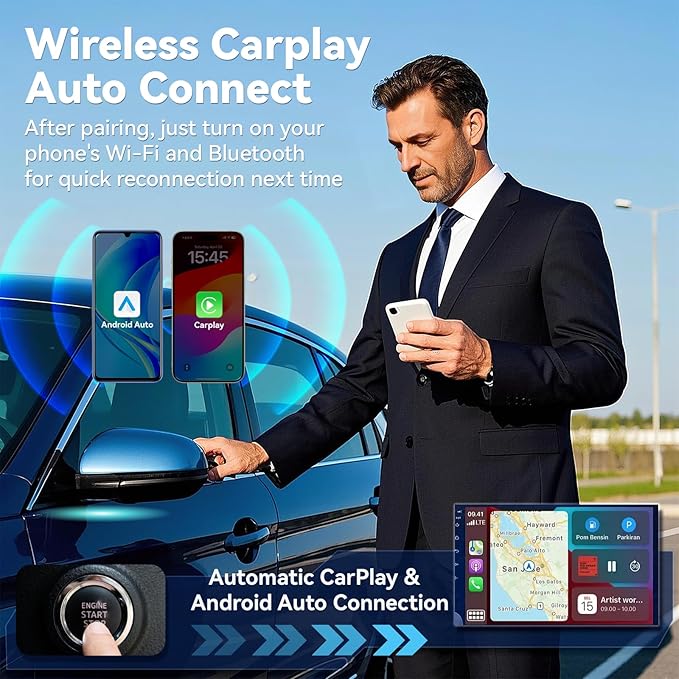 2026 Upgrade Wireless CarPlay Adapter for iPhone,2 in 1 for Apple Carplay and Android Auto Adapter,Convert Wired to Wireless, Plug & Play Mini CarPlay USB to USB-C/Type-C, Stable Control & No Delay - Image 2