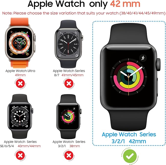 Diruite 2-Pack for Apple Watch Series 3/2/1 42mm Case, Ultra-Thin All-Around Tempered Glass Screen Protector Protection Cover for iWatch 42mm- Clear - Image 2