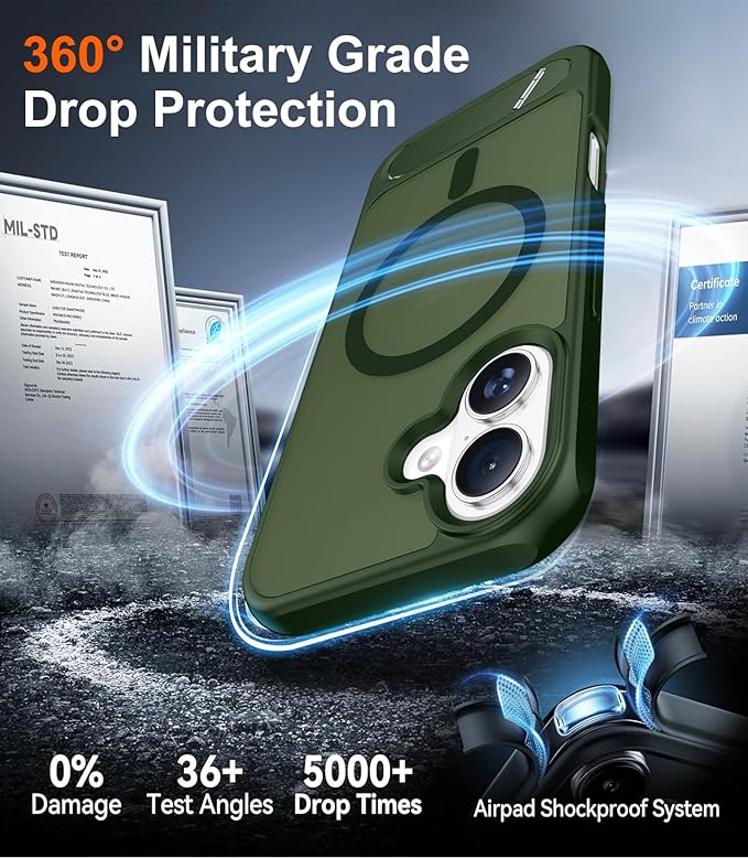 Temdan Magnetic Compatible with iPhone 16 Case, [Built-in Invisible Kickstand][Compatible with MagSafe][Military Grade Shockproof] Slim Translucent Matte Phone Case for iPhone 16 6.1" - Image 5