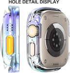 Suoman 2-Pack for Apple Watch Ultra 3/2/1 49mm Case, Ultra-Thin Tempered Glass Screen Protector, All-Around PC Protection Cover for iWatch Ultra 49mm 3/2/1 - Colorful - Image 3