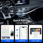 for Apple Wireless Carplay Adapter, Converts Wired to Wireless, Plug & Play, No Delay, Mini Carplay with USB & USB C, Compatible with iPhone 6 or above/iOS10+ & Cars from 2016 (Gray) (Carplay A) - Image 3