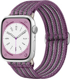 Braided Stretchy Band Compatible with Apple Watch Bands 38mm 40mm 41mm 42mm 44mm 45mm 46mm 49mm for Women Men, Adjustable Nylon Solo Loop Elastic Straps for iWatch Series 10 9 8 7 6 5 4 3 2 1 SE Ultra by Unknown